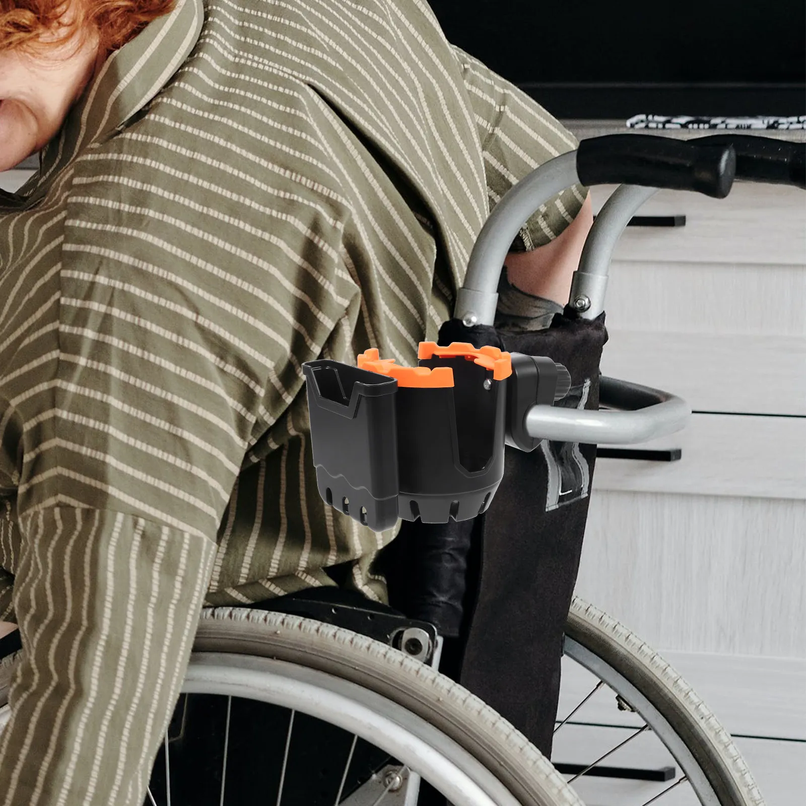 

Универсальный регулируемый держатель для стаканов на инвалидную коляску, роляторы, ходунки, скутеры, коляски, поручни кровати