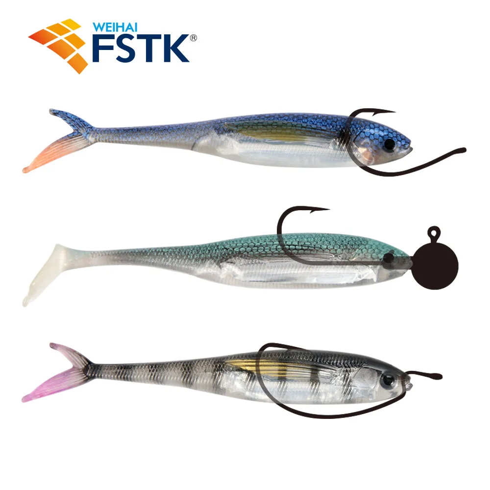 2023 FSTK 2PCS Silicone Baits Paddle Tail Shad Worm Lifelike Soft Bait 9.4g 12.5cm Freshwater Swimbaits  Bass Trout Fishing Lure