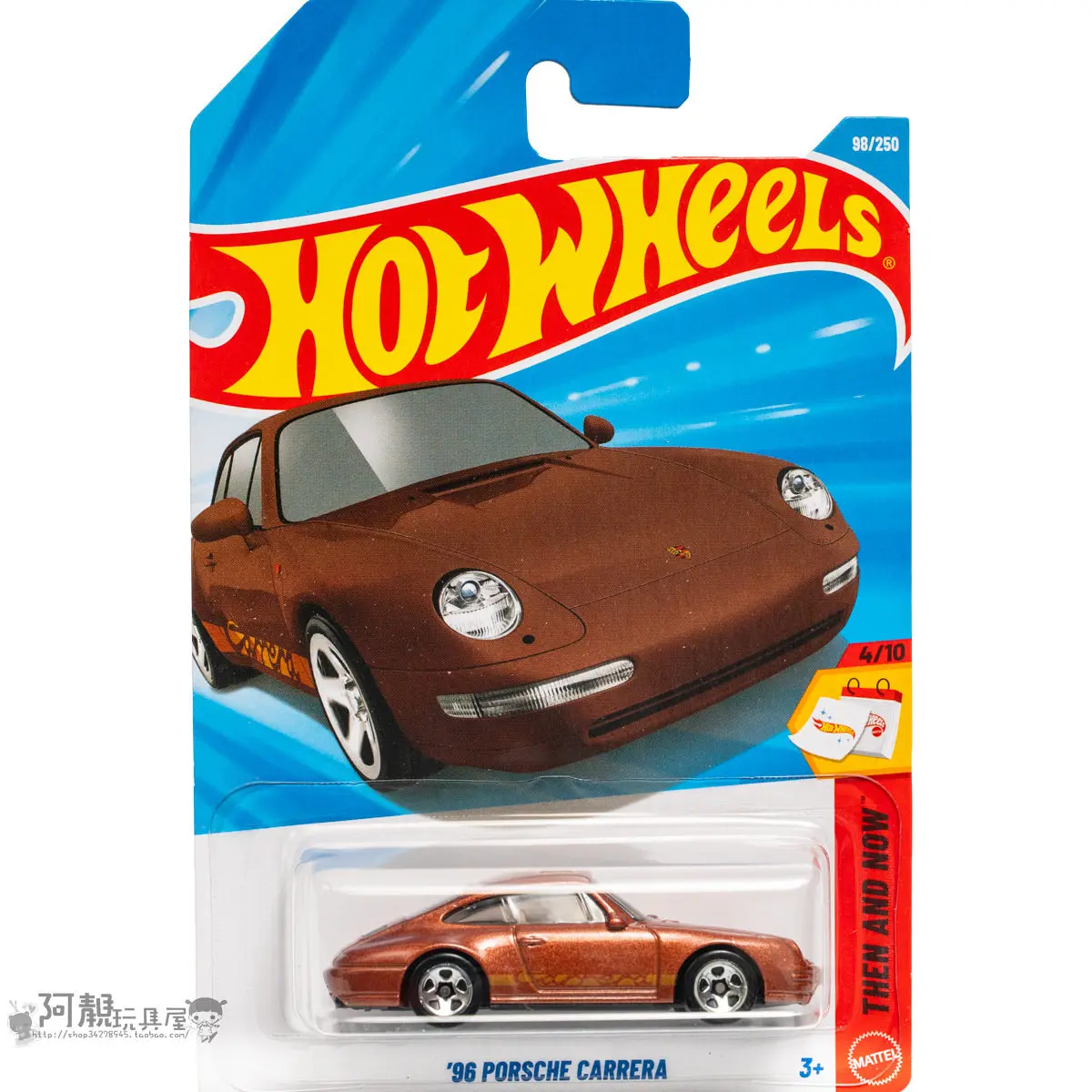 

Оригинальная модель автомобиля Hot Wheels '96 Carrera, коричневая, коллекционная, литая под давлением, 98/250 2026e-98, мини-модель гоночного автомобиля для фанатов, подарок