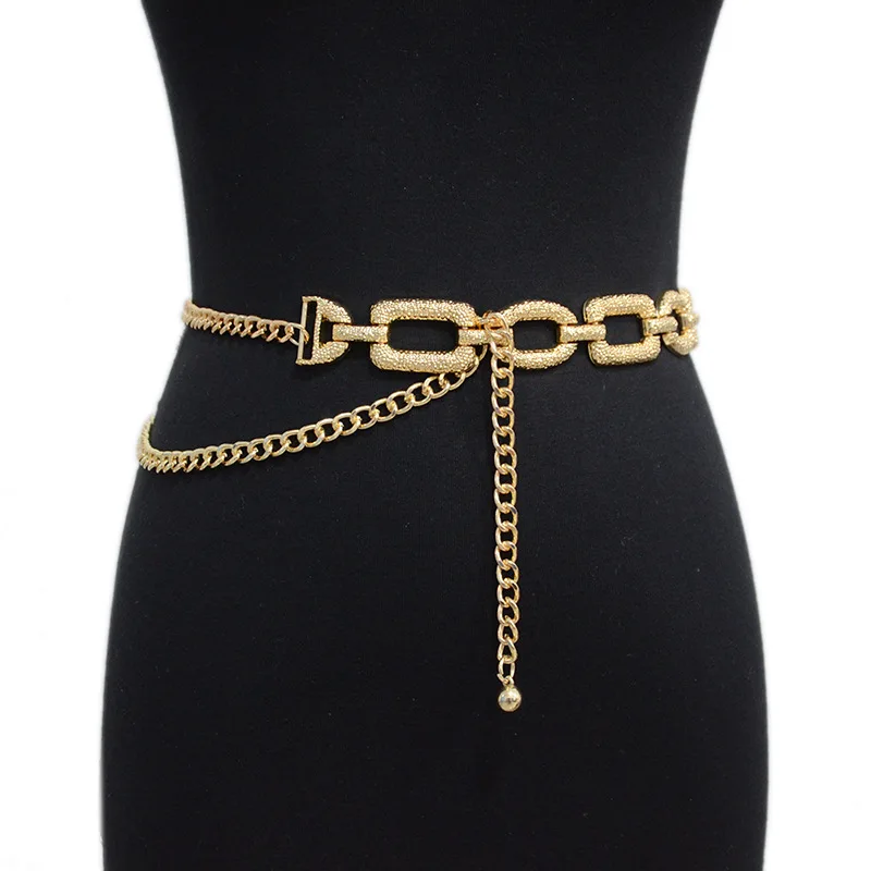 2022 Summer New Ladies Casual Belt Trend Slim Fit Metal Chain Women's Decoration with Dress Waist Chain