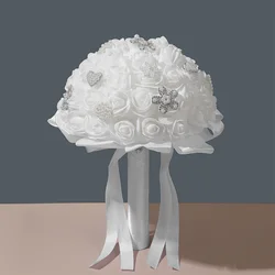 Bride Wedding Holding Flowers Foam Simulation Flower White Rose Bouquet Wedding