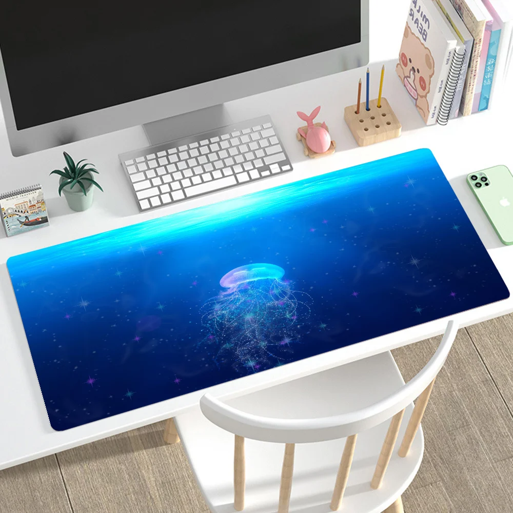 Deep Sea Jellyfish Mousepad Mouse Mat Desk Mat With Pad Gaming Accessories Prime Gaming XXL Keyboard Pad Padding Mat