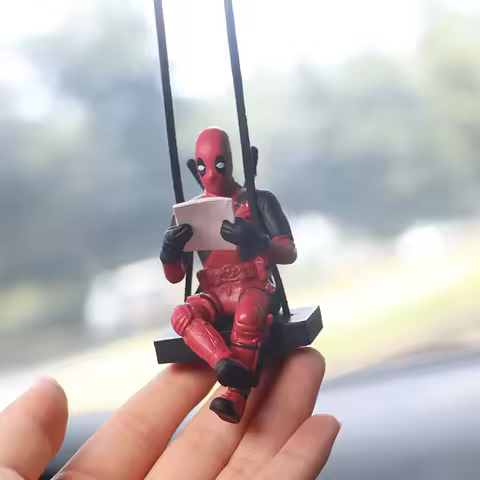 Car Rear View Mirror Pendant Deadpool Cartoon Animation Car Hanger Funny Car Wing Accessories Car Accessories