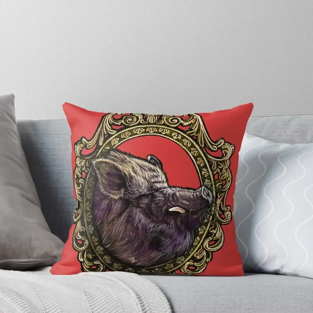 

Mammal Cameo: Potbelly Pig Throw Pillow Pillowcases For Pillows ornamental pillows Anime Couch Cushions pillow