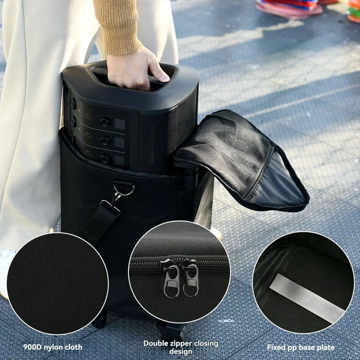DT77 Carrying Bag for Bose S1 Pro/Pro+ Speaker Portable Storage Pull Rod Case Speaker Case W/ Elastic Band for Traveling