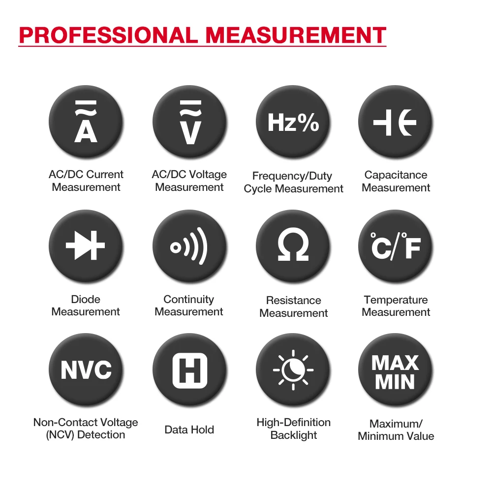 HABOTEST HT207 Digital Clamp Meter 600V 400A Multimeter Voltmeter Pinza Amperimetrica True RMS Capacitance NCV Ohm Hz Tester