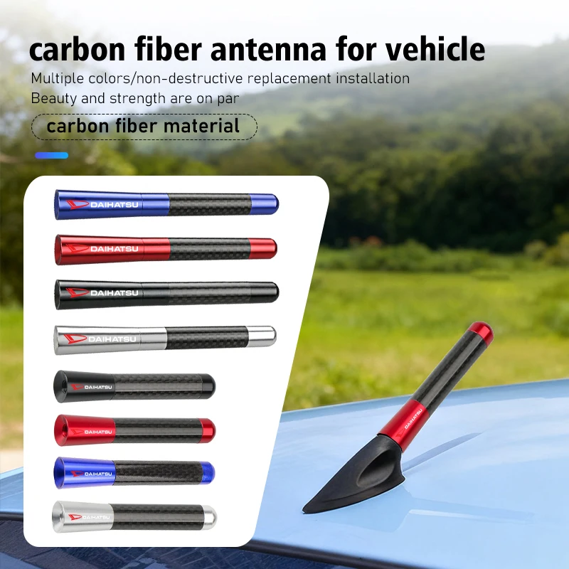 Antena de Fibra de Carbono para Automóvil Daihatsu, Accesorio de Señal de Radio Mejorada, Luxio, Terios, Sirion, Mira, Materia, Rocky, Move, Terios, YRV