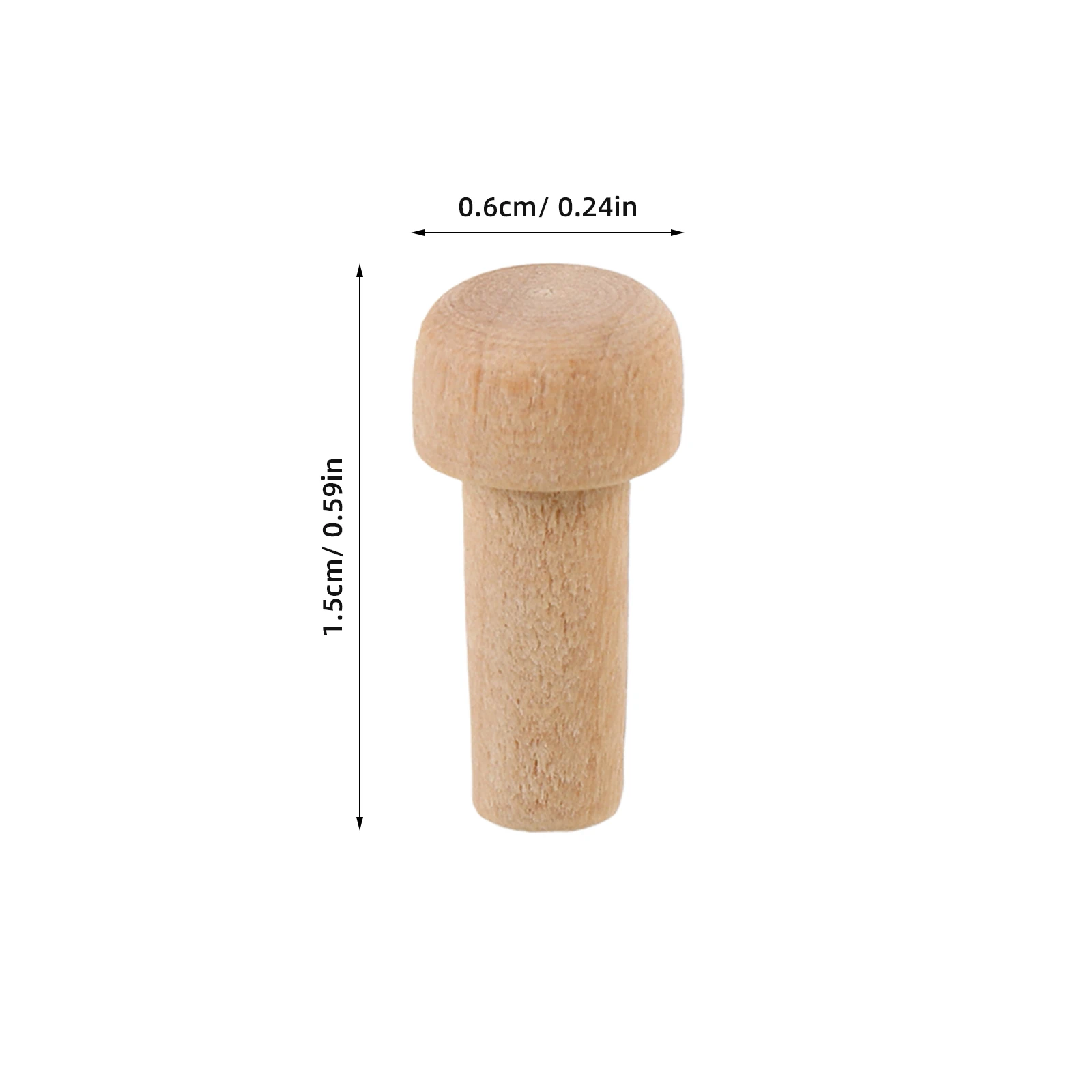 50pcs Solid Parts: Unpainted Mushroom Head Long Rod Axle Pegs For Diy Craft Wood Craft Projects Kids Wooden Natural