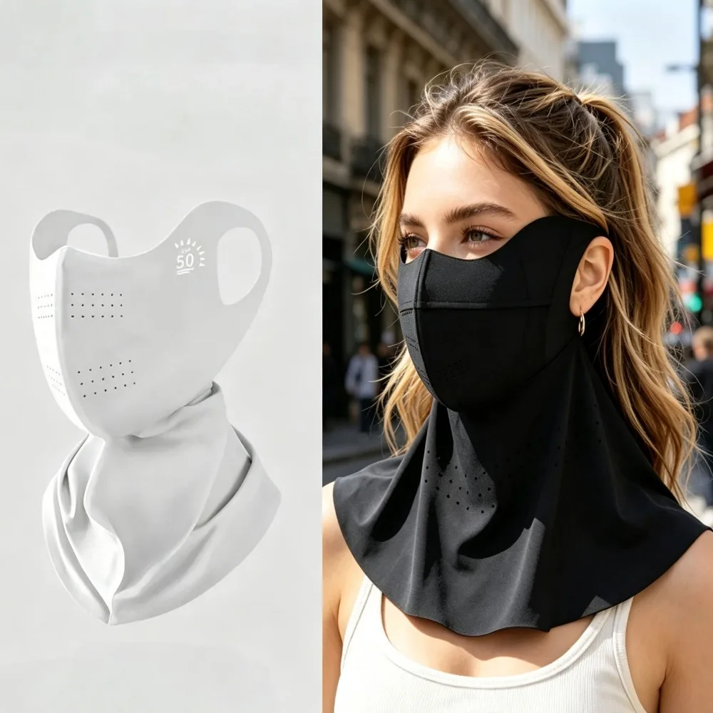 Women Full Face Sunscreen Mask, Hyaluronic Acid Moisturizing UV Protection Cover, UPF 500+ Outdoor Sports Accessory