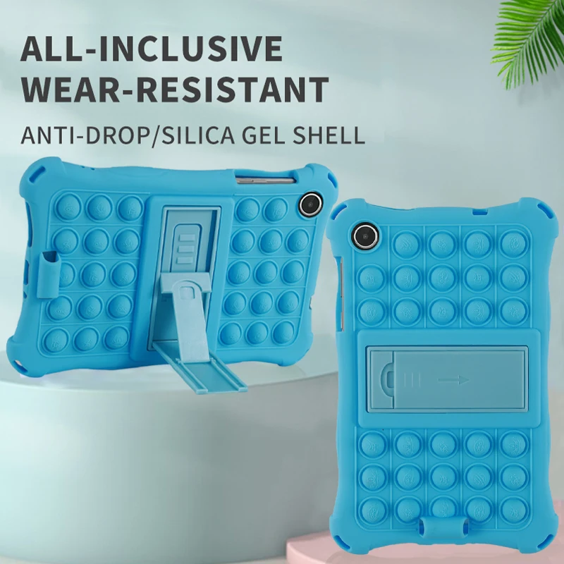Case for Lenovo Tab P11 TB-J606F M10 FHD Plus 10.3 3rd Gen TB125FU HD TB-X306F 10.1 M8 Silicone Bubble Cover with Strap & Pen