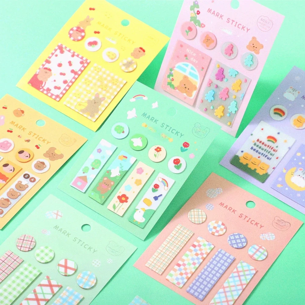 60/80 sheets/set Index Stickers Bookmarks Creative Kawaii Stationery Cartoon Reading Accessories Cute Bookmark Book Lover Gifts