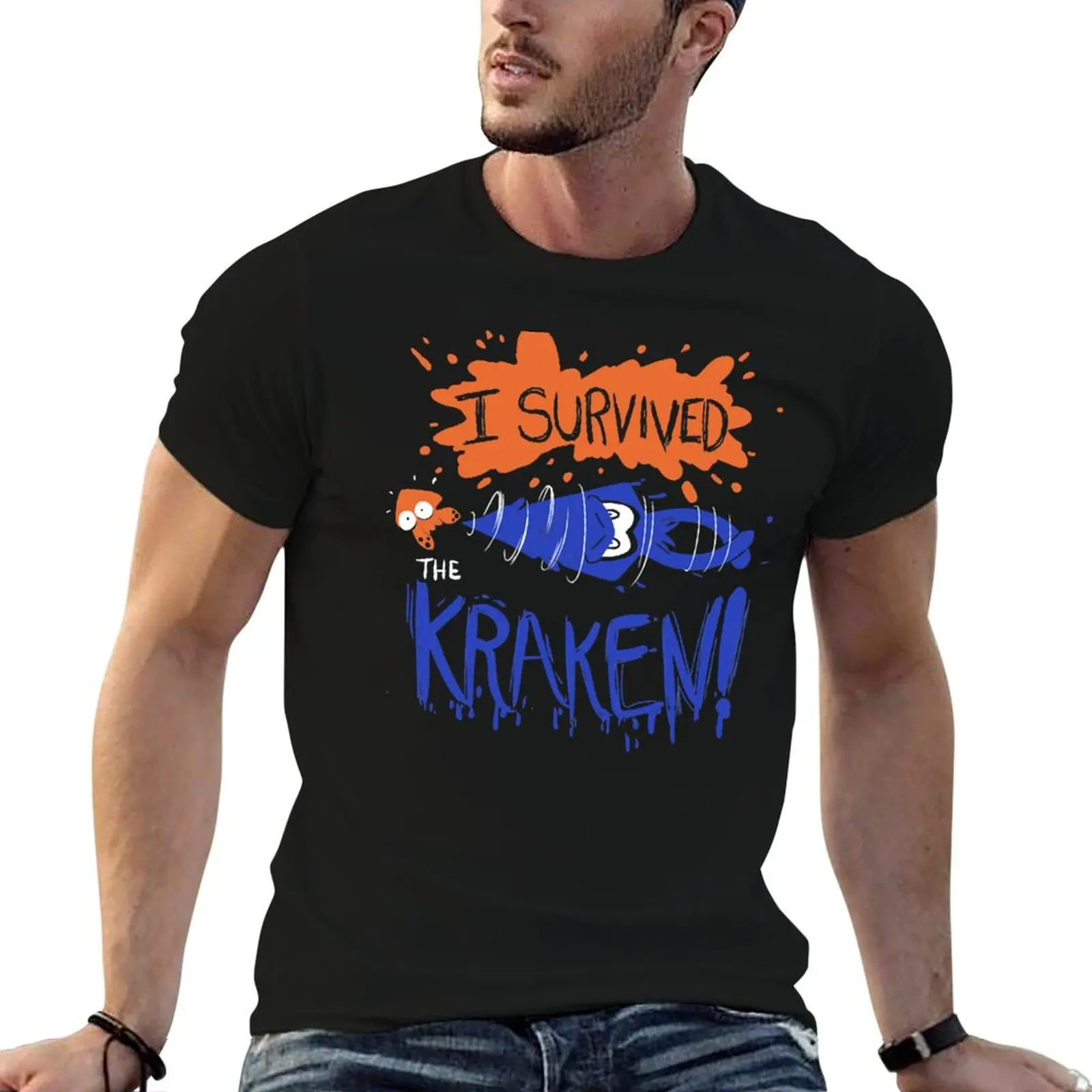 I Survived the Kraken! T-Shirt anime tshirt korean fashion oversized big and tall t shirts for men