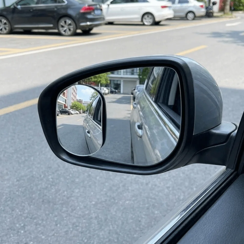 360° Rotatable Car Blind Spot Mirror Wide Angle Convex HD Clear HD Clear Auxiliary Mirror Adjustable Sturdy Suction Cup