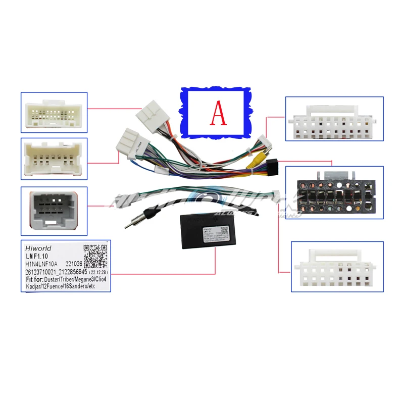 WQLSK For Logan 2 RENAULT SANDERO/ LOGAN RENAULT DUSTER Canbus Car 16pin Power Cord Wiring Harness Adapter