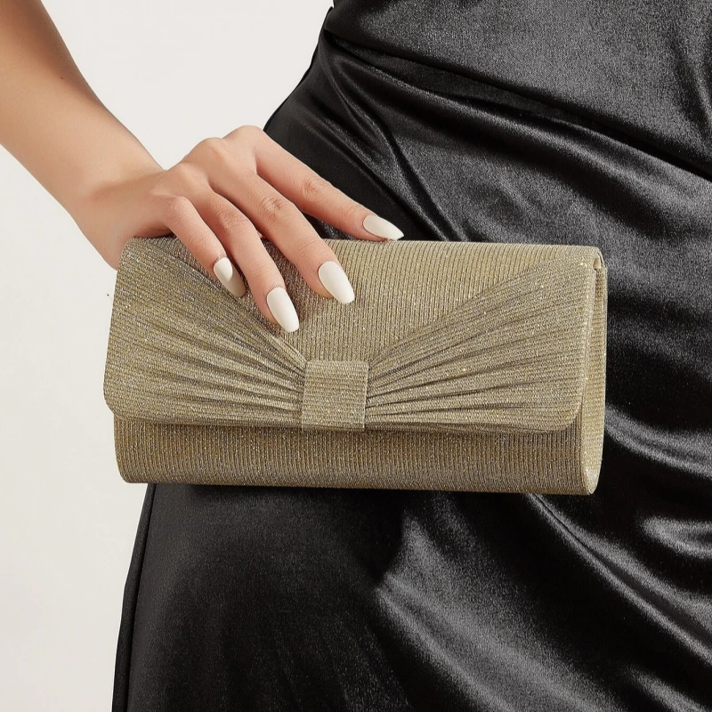 

Women Elegant Sleek Shimmery Evening Clutch Textured Glamorous Feminine Sophisticated Dainty Ornate Symmetrical For Dinner Party