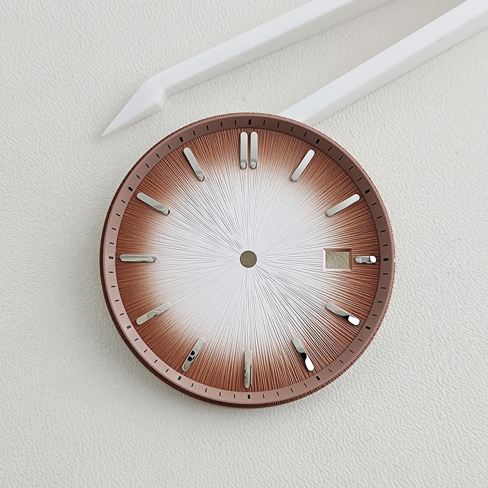 New 29mm/35mm dial NH35 dial radial texture dial 3-point date window custom logo dial suitable for NH35/NH36 automatic movement