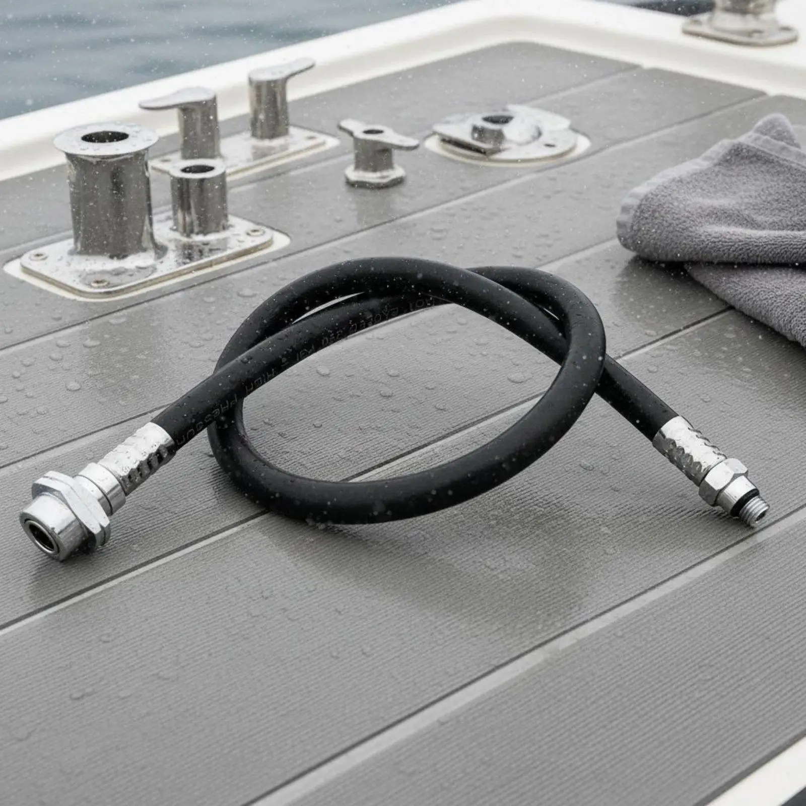 Dry Suit Inflation Hose for Scuba Diving Low Pressure Air Delivery Rubber Brass Threaded Ends
