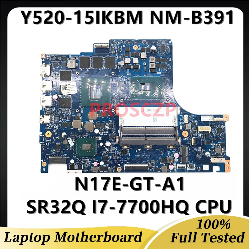 

Mainboard For Legion Y520 Y520-15IKBM DY520 NM-B391 Laptop Motherboard W/ I7-7700HQ CPU N17E-GT-A1 GTX1060T 6GB GPU 100% Tested