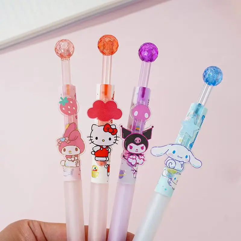 

Sanrio New Style Hello Kitty KUROMI Cinnamoroll Extended Sheath Press Neutral Pen Cartoon Brush Question Pen Water-based Pen