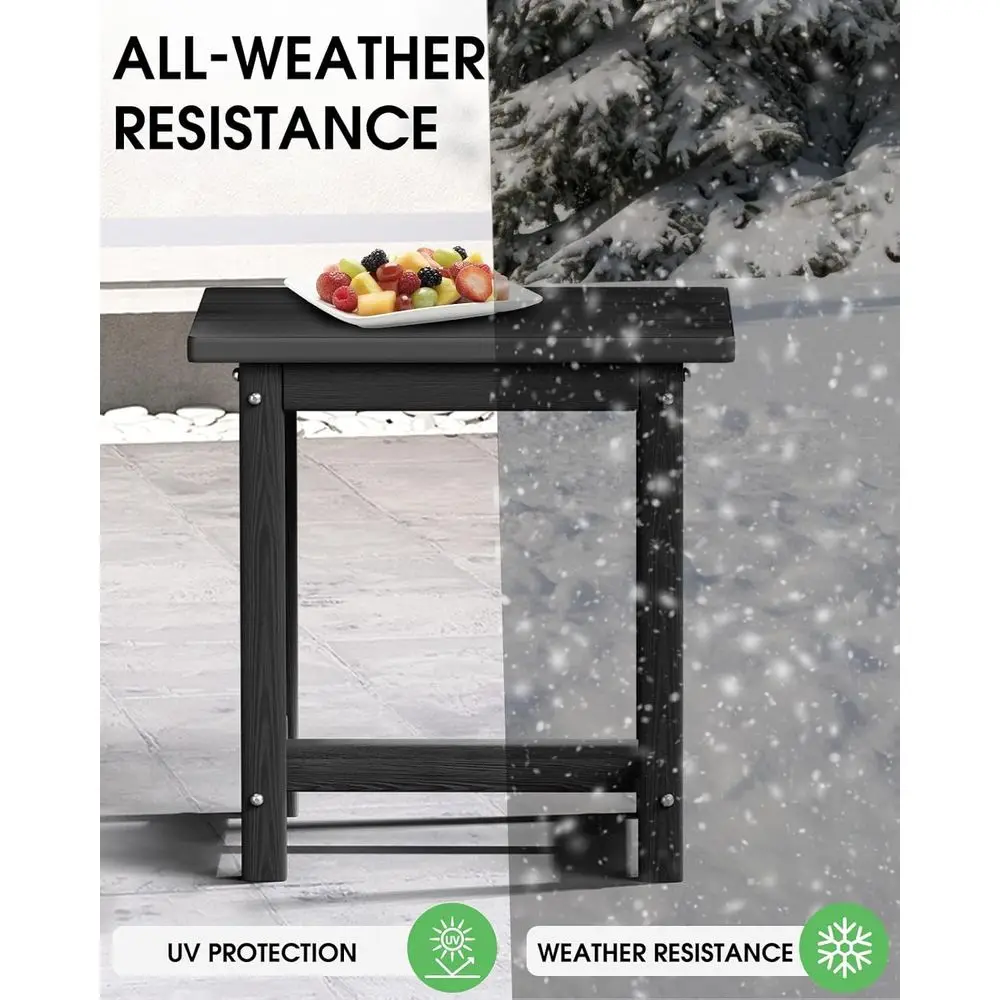 طاولة جانبية Adirondack 17 HDPE مقاومة للعوامل الجوية - أثاث فناء خارجي متين وسهل التجميع للحديقة والشرفة والشرفة وغيرها