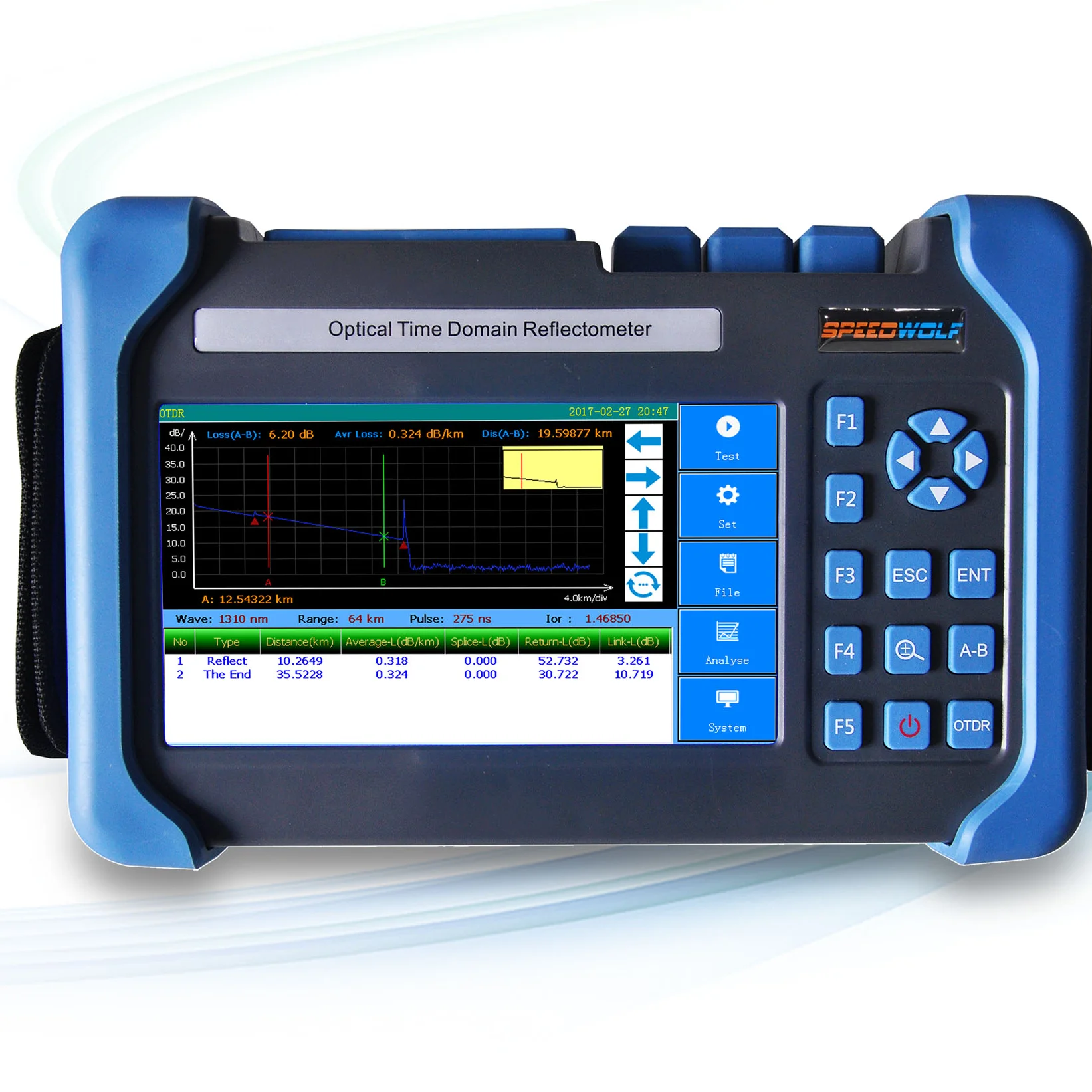 1310/1550nm 32/30dB 100KM Touch Screen Multi-Core for Intelligent OTDR Machine OEM Compatible 1 Year Warranty