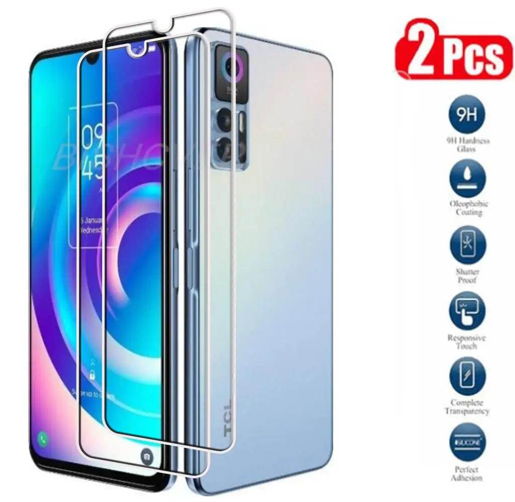 Protector de pantalla de vidrio templado, cubierta de película para TCL 30 5G 30E 30LE 30SE V XE Z Plus 305 306 Stylus 5G 20 20R R 205 20B 20L