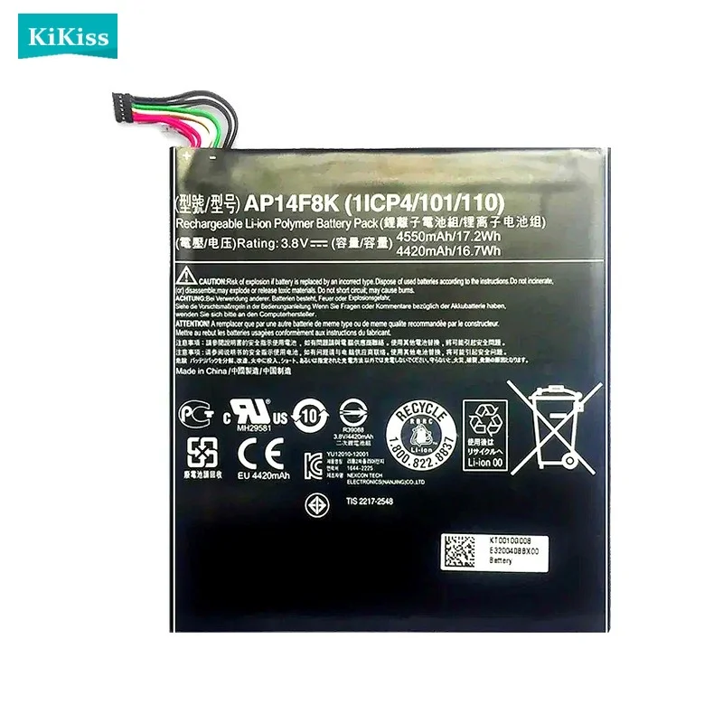 AP14F8K Tablet Battery For Acer Iconia Tab A1-850 B1-810 B1-820 B1-830 W1-810 4550mAh High Quality