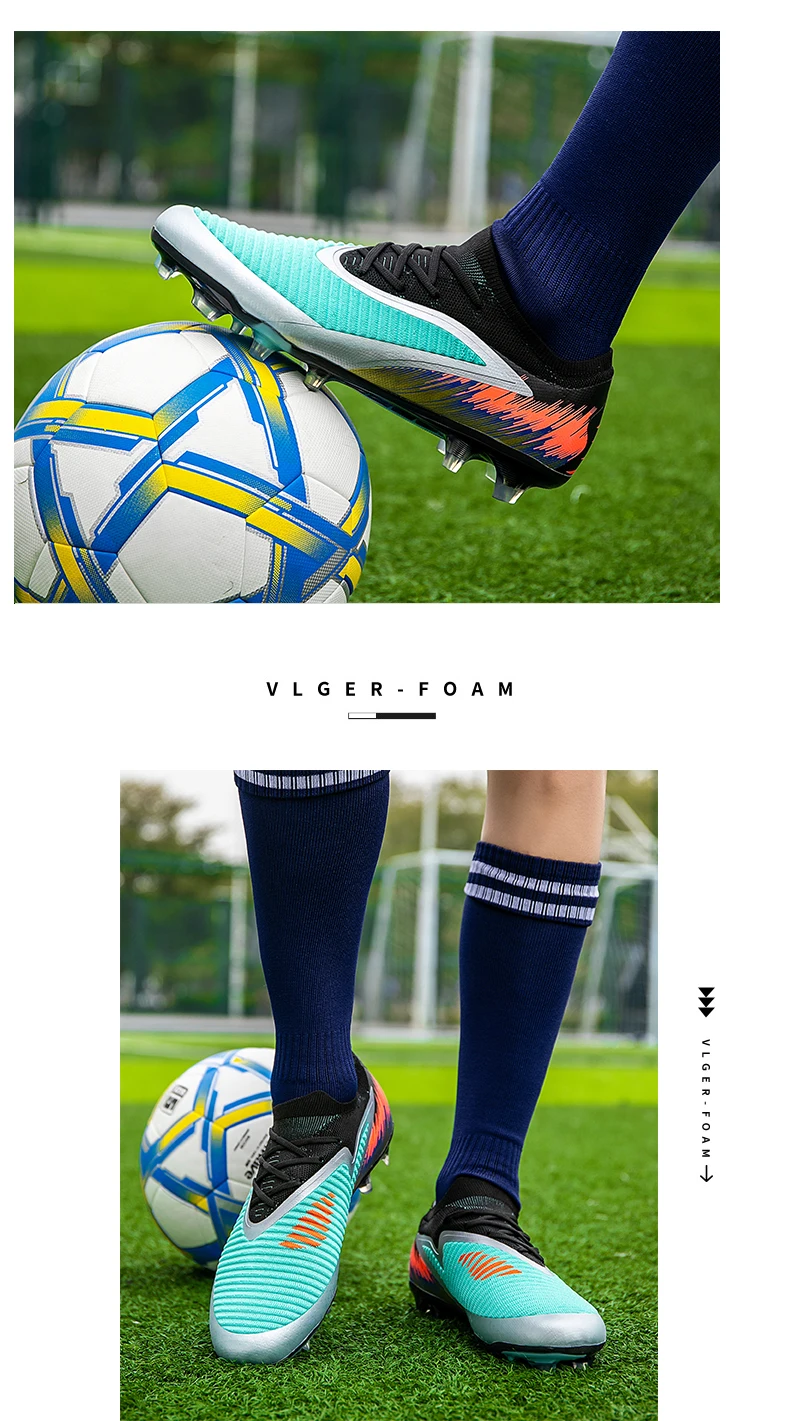 Neue Herren Fußballschuhe Ultraleichte Outdoor-Trainingsschuhe Dropshipping Fußballschuhe mit Langen Stollen FG Rutschfest – Detail 8