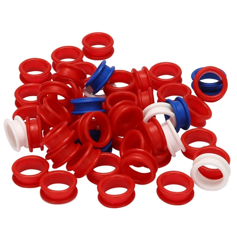 50Pcs Silicone Finger Rings For Any Scissors Inserts Haircutting Styling Tools Accessories Mix Colors