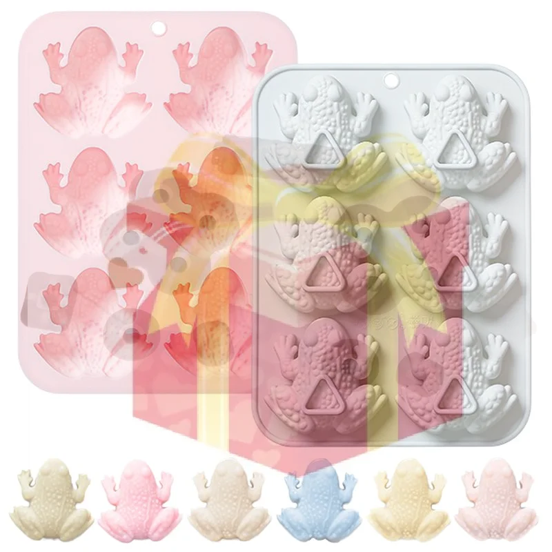 【HG】6-hole Toad Silicone Molds Passover Frog Fondant Candy Chocolate Mould Epoxy Resin Mold Baking Cake Decoration Accessories