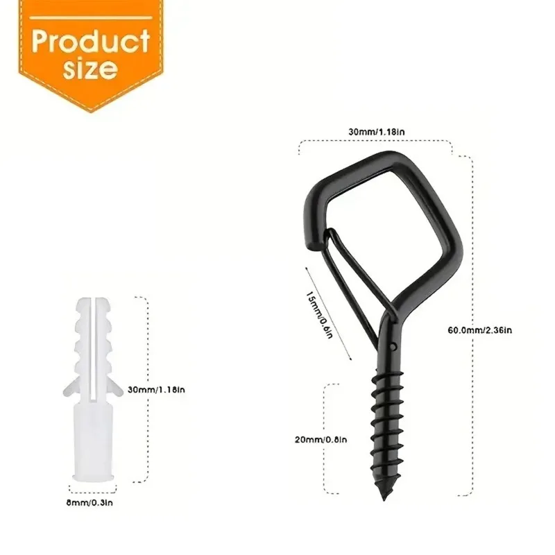 10Pcs Square Snap Safety Hooks: Sturdy Anti-Drop Hanging with Buckles for Bonsai