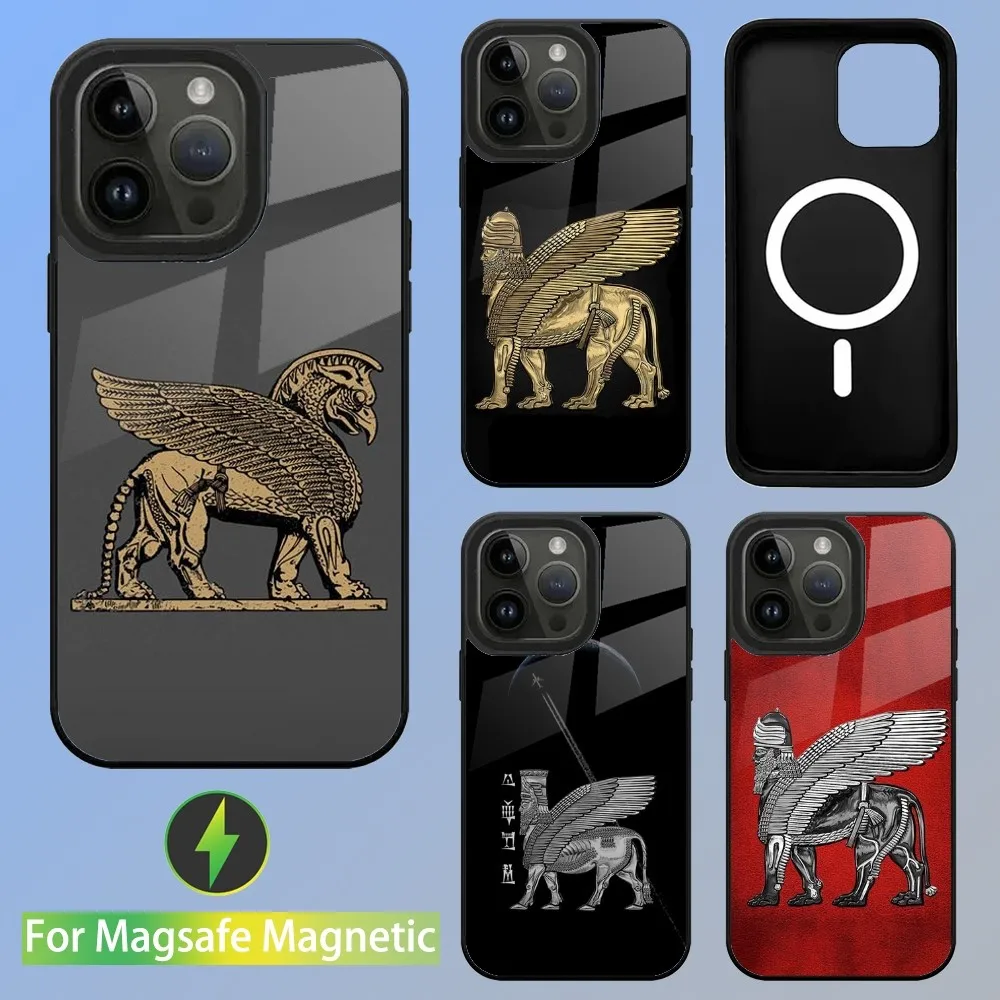 Lamassu Assyrian Mesopotamian  Phone Case For iPhone 15,14,13,12,11,Plus,Pro,Max Mini Magsafe Magnetic Wireless Charging