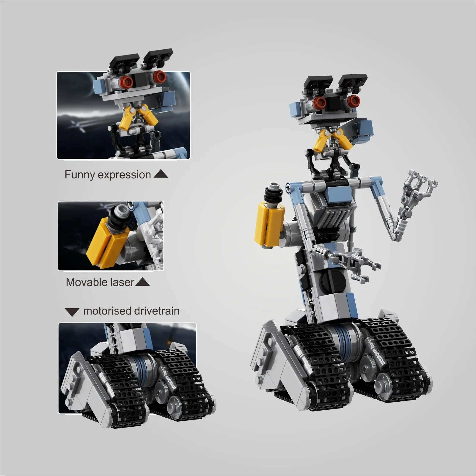 Juego de bloques de construcción modelo Johnny 5 para niños y adultos, juguete de ladrillos para armar Robot Johnny 5 Plus, ideal para regalo de Navidad, novedad