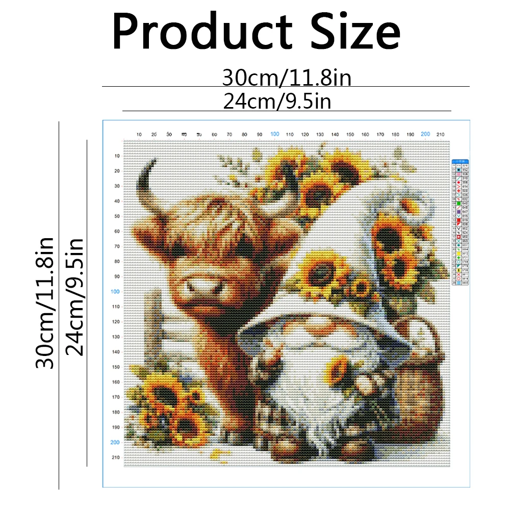 Evershine Embroidery Supplies Cross Portrait Dwarf Unique Cross Stitch Kit Cow Needlework Picture DIY Home Living Room Art Craft