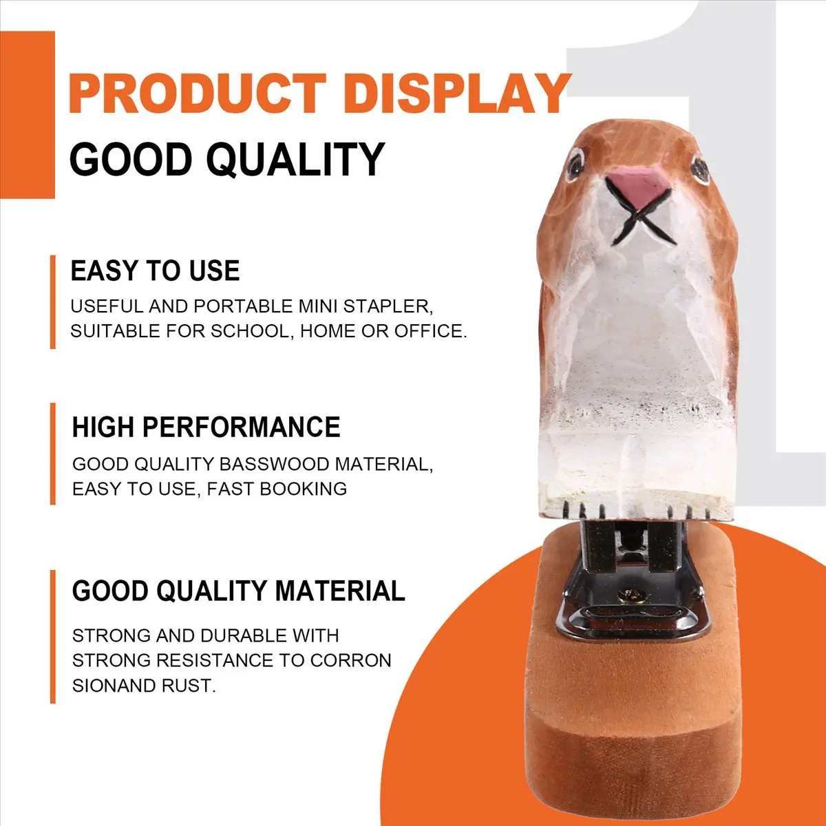 Latest ABBQ-Stapling Machine Animals Shape Stapler Portable Wooden Stapler Random Style Stapler
