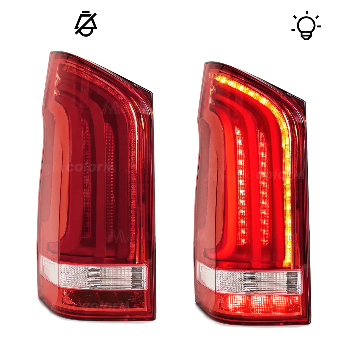 Lâmpada traseira led para benz vito w447 v-class v220d v250 2014 2015-2020 luzes traseiras de freio traseiro luz de sinal de volta de condução a 4478200664