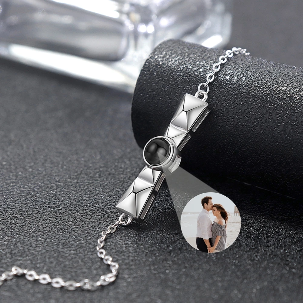 Personalized Custom Photo Bracelet for Women Projection Photo Heart Pendant Bracelet Birthday Christmas Day Gift New Jewelry - view 3