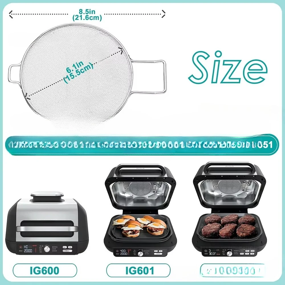 Stainless Steel Splatter Shield for  Foodi IG651 Air Fryer Accessories for  Foodi Smart XL Pro 7-in-1 Indoor Grill