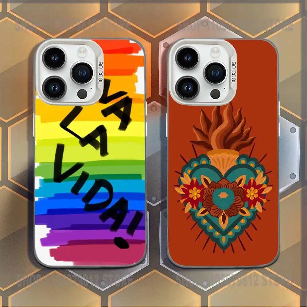 

Koear Viva La Vida Phone Case For iPhone 16,15,14,13,12,11,Mini,Pro,E,MAX White Candy Matte Shockproof Cover