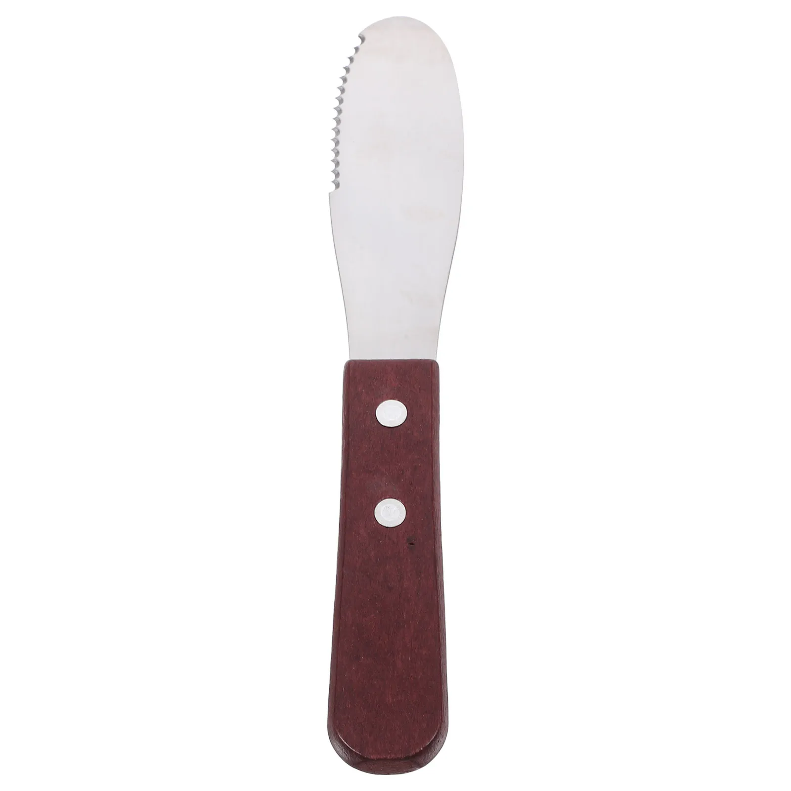 Cuchillo para queso de acero inoxidable con mango de madera, esparcidor de mantequilla compacto para uso en cocina, fácil de limpiar y almacenar queso de panadería