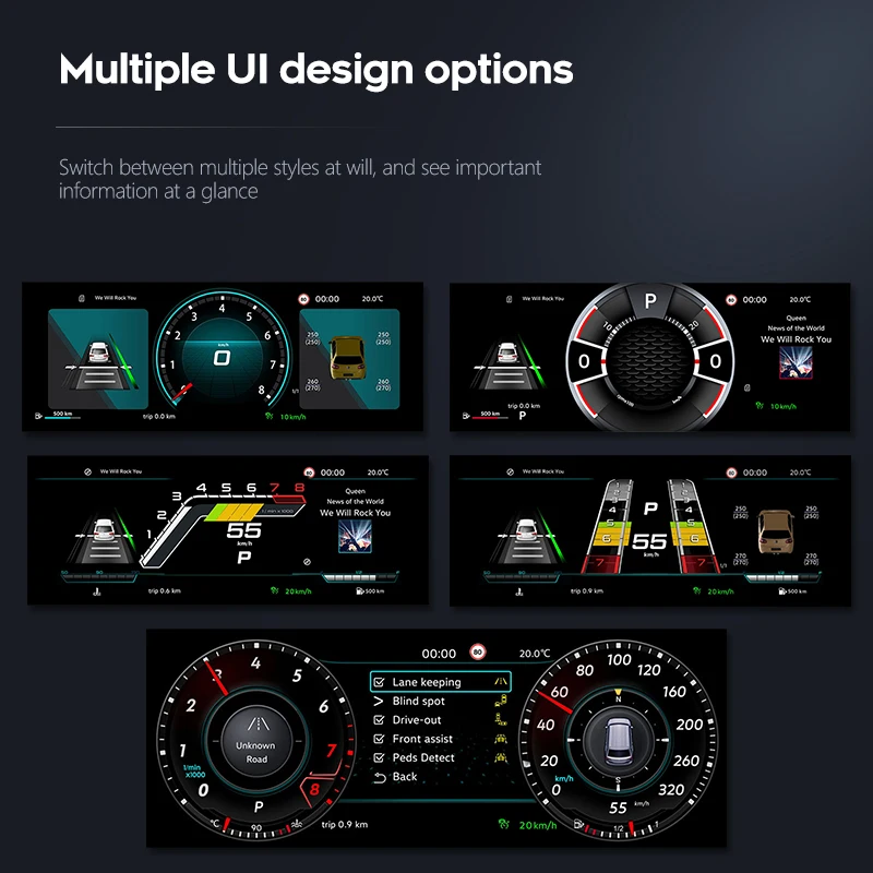 10.25 Inch LCD Panel Speedometer Digital Cluster for  Golf 6