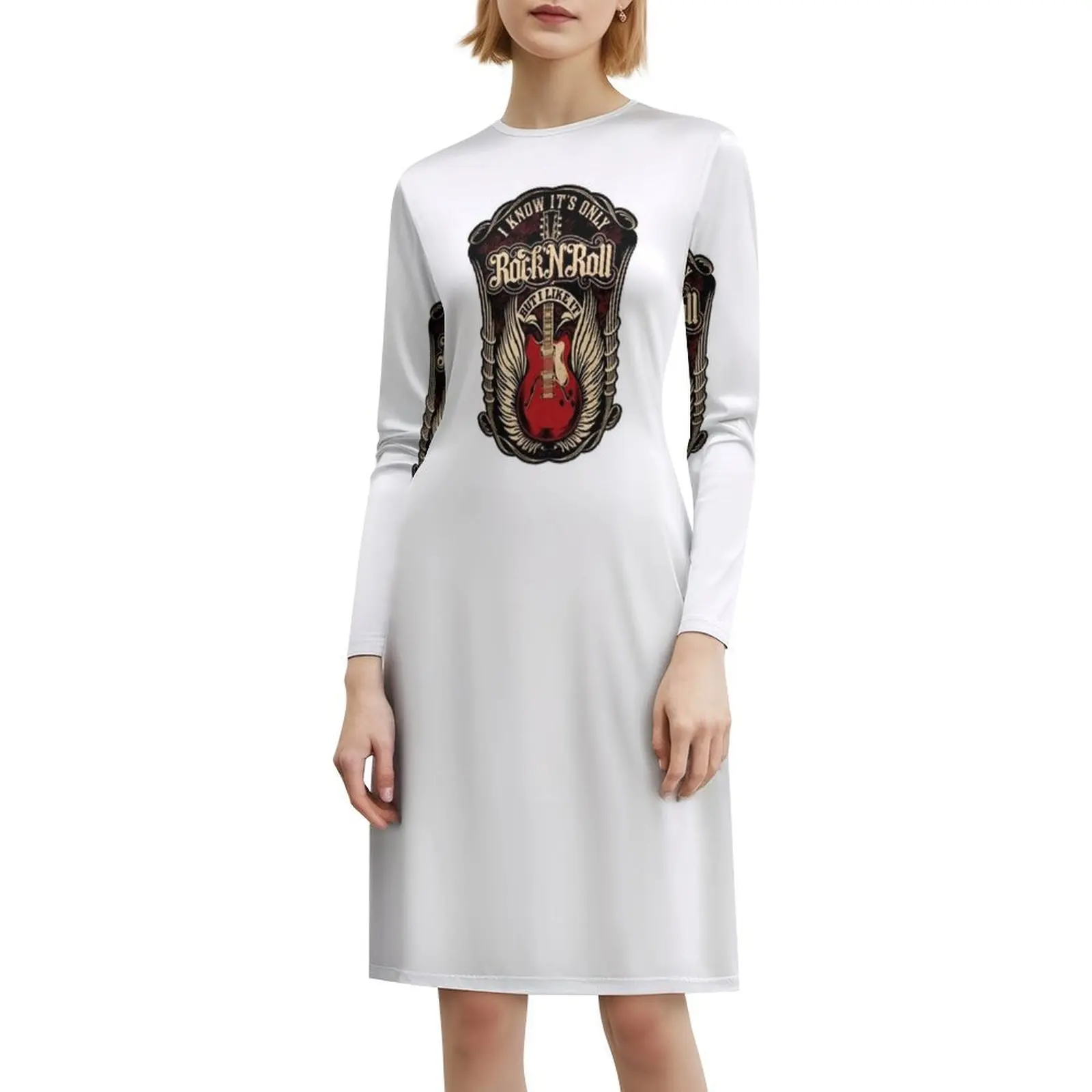 فستان قصير من It's Only Rock 'N' Roll ولكنني أحبها على طراز Preppy للنساء على شكل حرف a فستان يوم غير رسمي فضفاض مناسب لموسيقى Mick Jagger