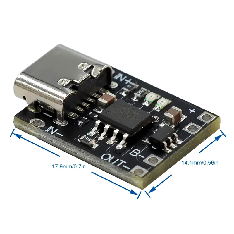 5Pcs TP4057 1A 3.7V Lithium Battery Charging And Discharging Board With Protection Type-C USB C Li-ion Battery Charging Board