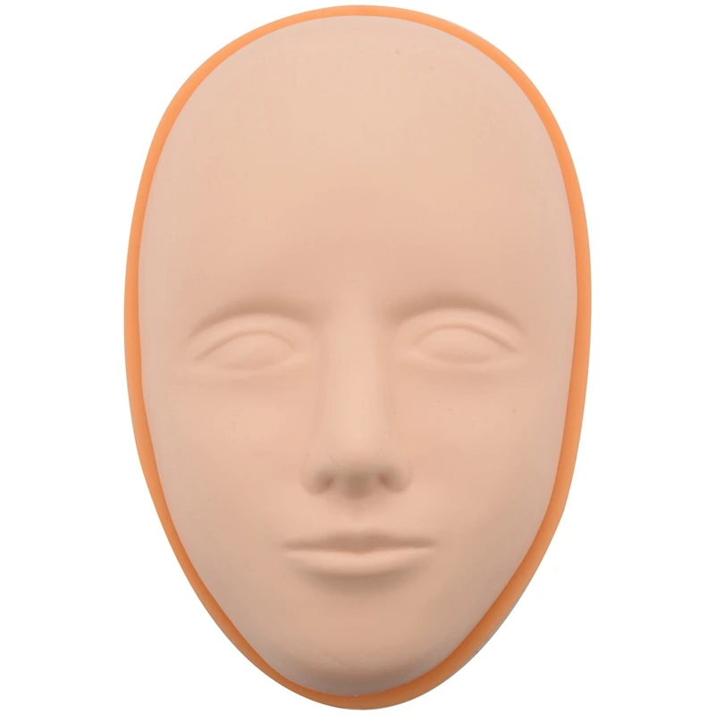 Cabeza de entrenamiento Facial, maniquí de silicona para práctica, maquillaje permanente, labios, cejas, piel, 2X 5D