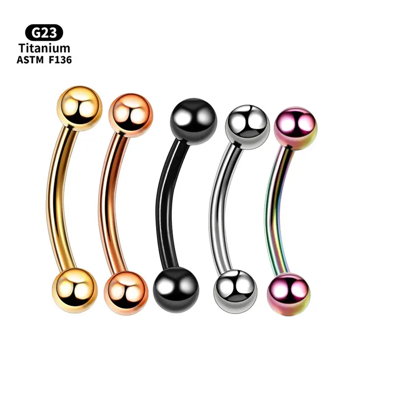 g23-Титан-Банан-Ушной-Хрящ-Козелок-Пирсинг-Изогнутые-Штанги-Кольца-Для-Бров-Ювелирные-Изделия