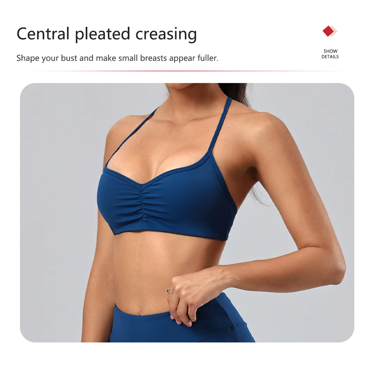 Ctenkevet Damen-Sportset, 2-teilig, rückenfreier Push-up-Yoga-BH, Pilates-Trainingsoberteil, Caprihose mit hoher Taille und weitem Bein, schnelltrocknender Sportanzug für das Fitnessstudio – Detail 6