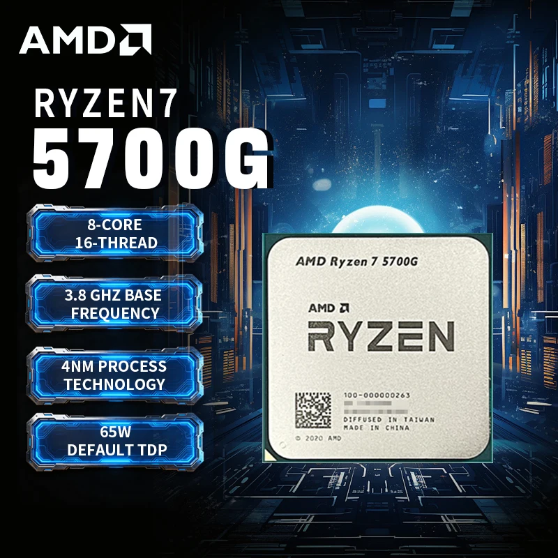 

AMD Ryzen 7 5700G R7 5700G CPU placa de video Desktop Integrated Chips GPU Game Office CPU Socket AM4 Processor