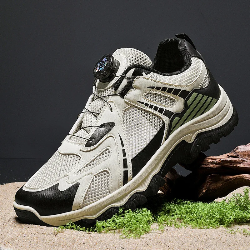 New Outdoor Sneakers for Men 2025 Summer Mesh Breathable Hiking Shoes Fashion Men's Ight Non-slip Casual Shoes Tenis Masculino