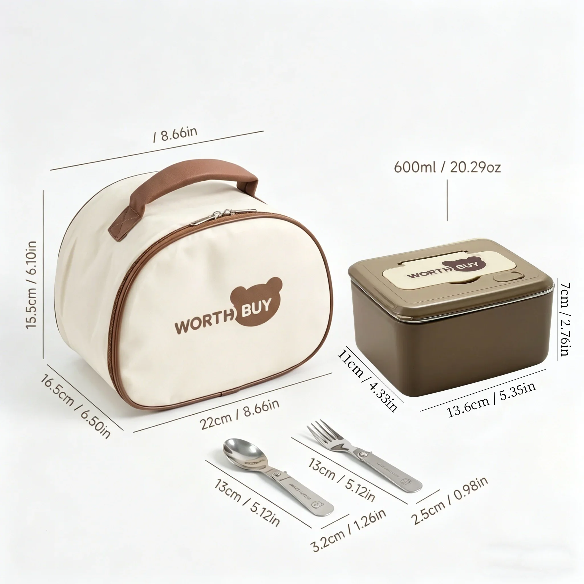 Draagbare, vierkante lunchbox met deksel, lekvrij, gemaakt van 304 roestvrij staal, geïsoleerde voedselcontainer voor kinderen en studenten, geschikt voor gebruik in de magnetron.