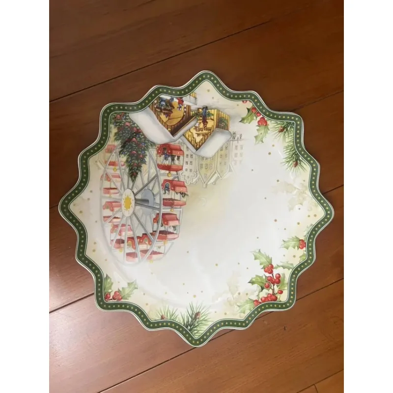 German V Bao Tableware Christmas Biscuits Plate Dish Rectangular Plate Mug Salad Dish Dessert Plate Fruit Holder
